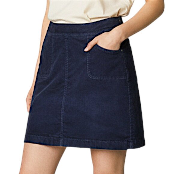 Talbots Dresses & Skirts - Talbots Navy Blue Corduroy A-Line Skirt with Pockets Women's Size 4